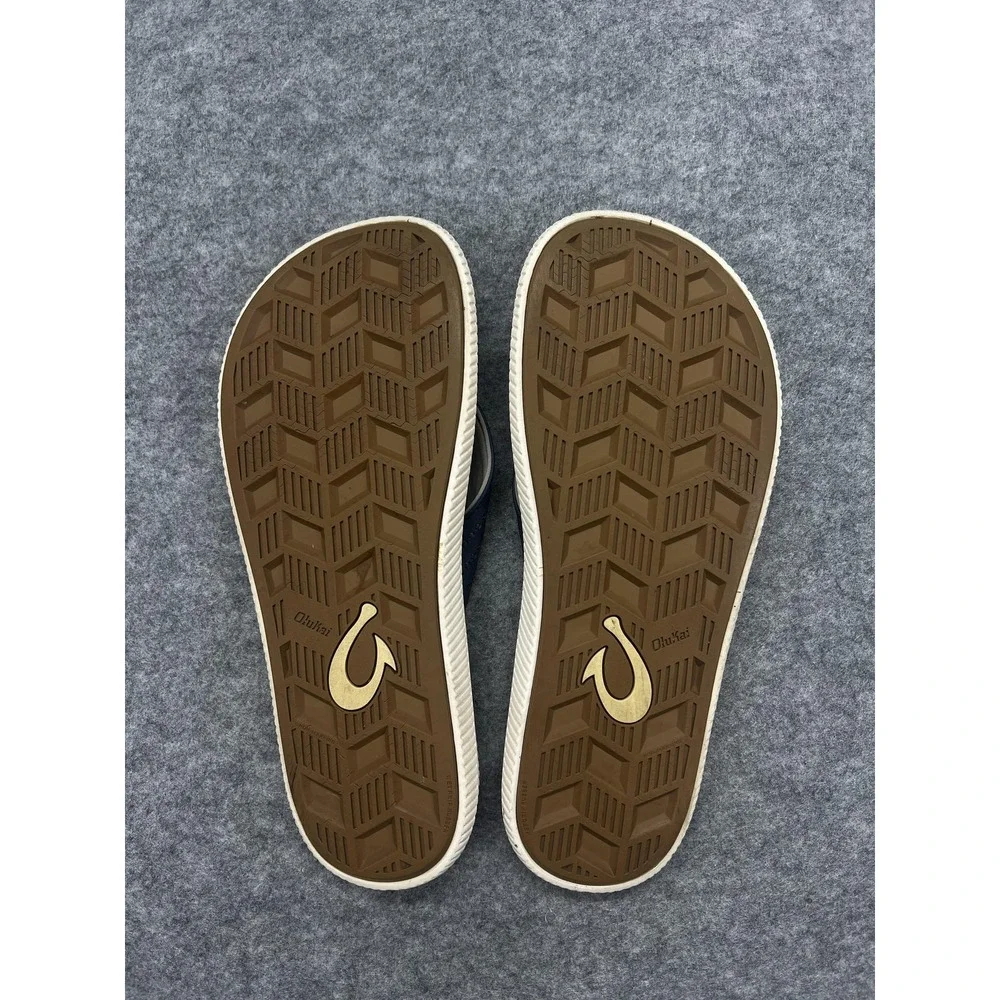 OluKai Ulele Sandals Mens Size 12 Blue Thong Flip Flop Comfort Synthetic Beach